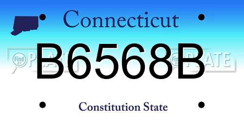 B6568B Connecticut License Plate