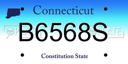 B6568S Connecticut License Plate
