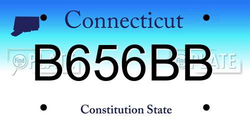 B656BB Connecticut License Plate