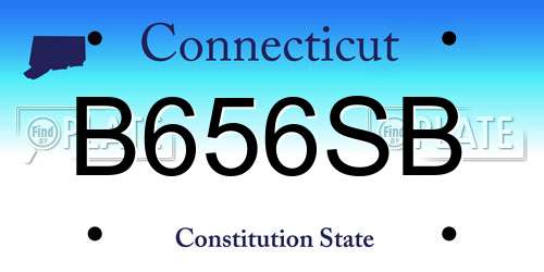 B656SB Connecticut License Plate