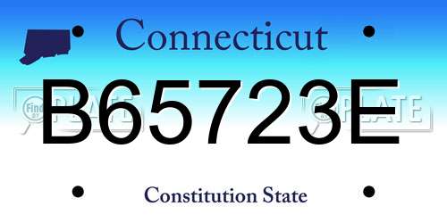 B65723E Connecticut License Plate