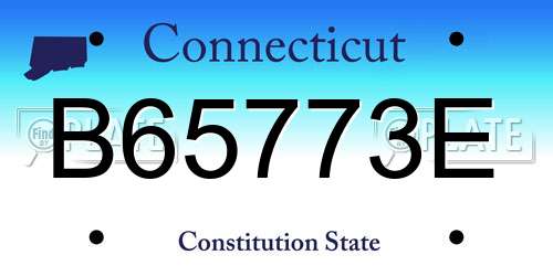 B65773E Connecticut License Plate