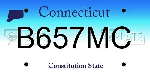 B657MC Connecticut License Plate