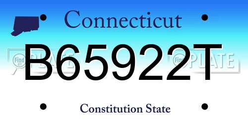 B65922T Connecticut License Plate