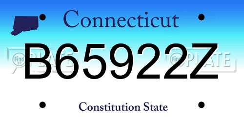 B65922Z Connecticut License Plate