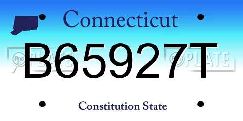 B65927T Connecticut License Plate