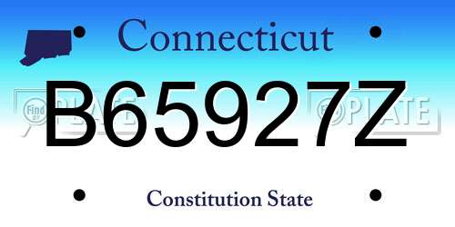 B65927Z Connecticut License Plate
