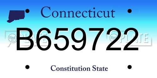 B659722 Connecticut License Plate