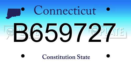 B659727 Connecticut License Plate