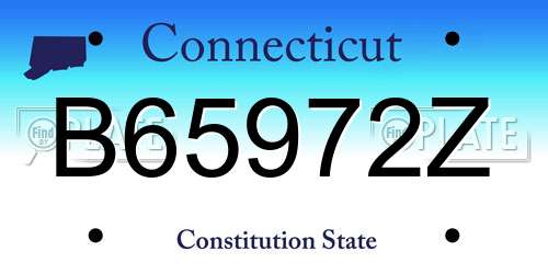 B65972Z Connecticut License Plate