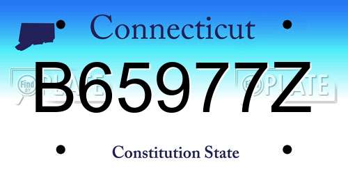 B65977Z Connecticut License Plate