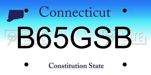 B65GSB Connecticut License Plate