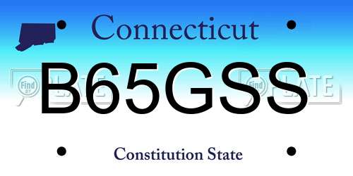 B65GSS Connecticut License Plate