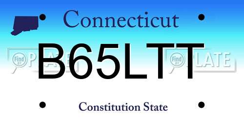 B65LTT Connecticut License Plate