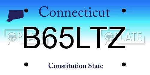 B65LTZ Connecticut License Plate