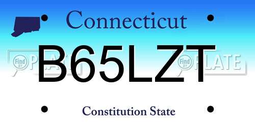 B65LZT Connecticut License Plate