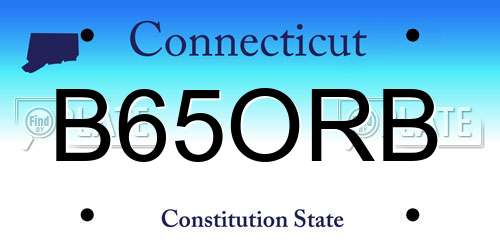 B65ORB Connecticut License Plate