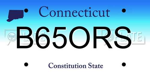 B65ORS Connecticut License Plate