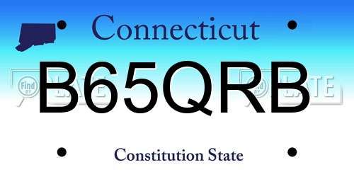 B65QRB Connecticut License Plate