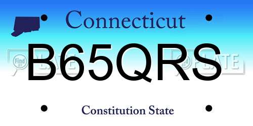 B65QRS Connecticut License Plate