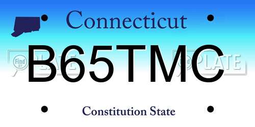 B65TMC Connecticut License Plate
