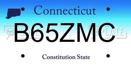B65ZMC Connecticut License Plate