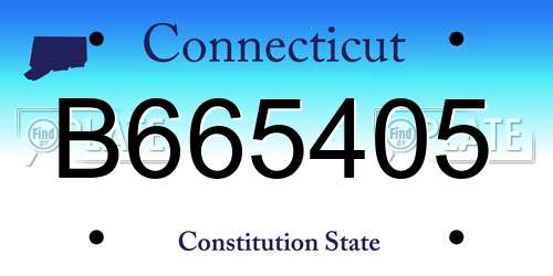 B665405 Connecticut License Plate