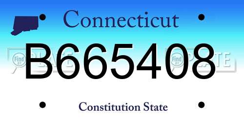 B665408 Connecticut License Plate
