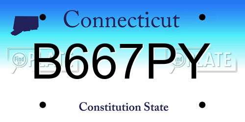 B667PY Connecticut License Plate