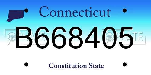 B668405 Connecticut License Plate