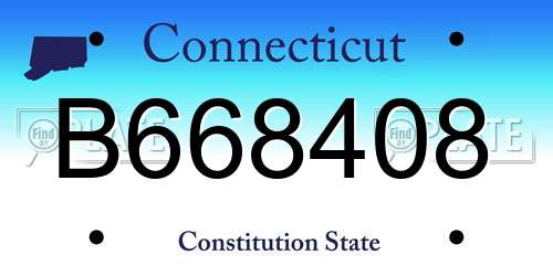 B668408 Connecticut License Plate