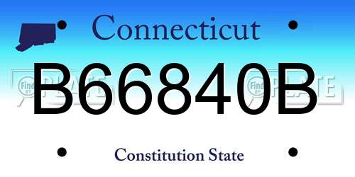 B66840B Connecticut License Plate