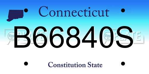 B66840S Connecticut License Plate