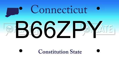 B66ZPY Connecticut License Plate