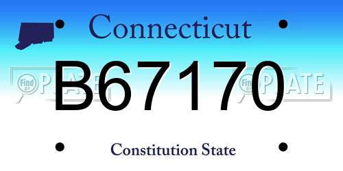 B67170 Connecticut License Plate