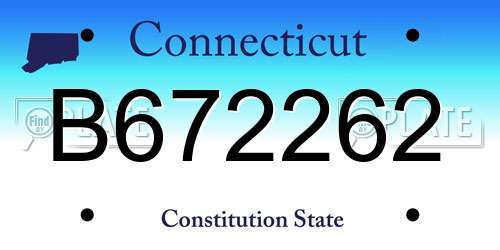 B672262 Connecticut License Plate