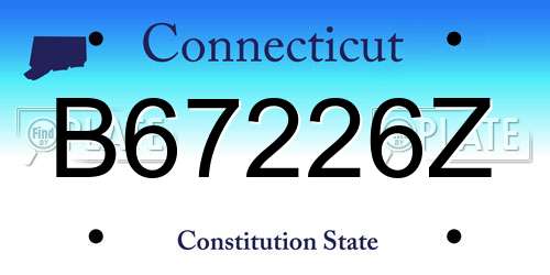 B67226Z Connecticut License Plate