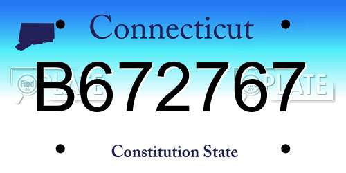 B672767 Connecticut License Plate