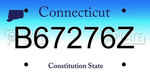 B67276Z Connecticut License Plate
