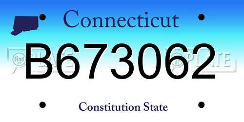 B673062 Connecticut License Plate