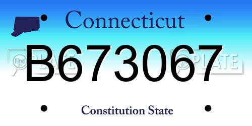 B673067 Connecticut License Plate