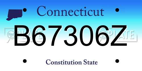 B67306Z Connecticut License Plate