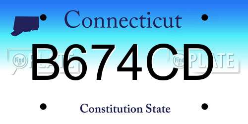 B674CD Connecticut License Plate