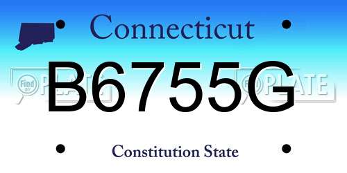 B6755G Connecticut License Plate