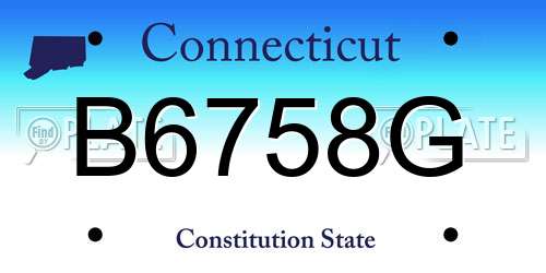 B6758G Connecticut License Plate