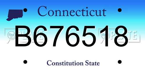 B676518 Connecticut License Plate