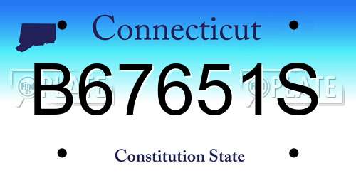 B67651S Connecticut License Plate