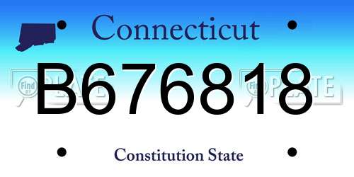 B676818 Connecticut License Plate