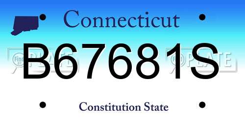 B67681S Connecticut License Plate