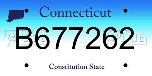 B677262 Connecticut License Plate